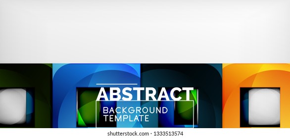 Background with color squares composition, modern geometric abstraction design for poster, cover, branding or banner. Vector