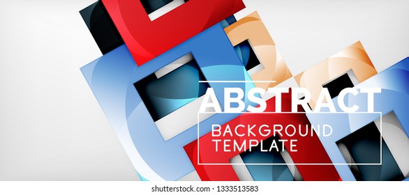 Background with color squares composition, modern geometric abstraction design for poster, cover, branding or banner. Vector