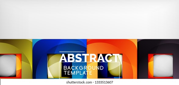 Hintergrund mit Farbquadratkomposition, modernem geometrischem Abstraktionsdesign für Poster, Deckel, Branding oder Banner. Vektorgrafik