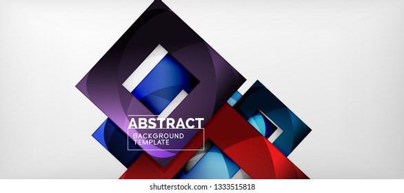Fondo con composición de cuadrados de color, diseño de abstracción geométrica moderno para afiches, portada, marca o banner. Vector