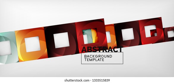 Background with color squares composition, modern geometric abstraction design for poster, cover, branding or banner. Vector