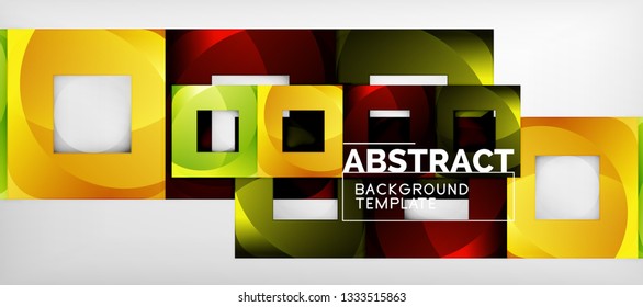 Fondo con composición de cuadrados de color, diseño de abstracción geométrica moderno para afiches, portada, marca o banner. Vector