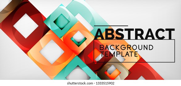 Background with color squares composition, modern geometric abstraction design for poster, cover, branding or banner. Vector