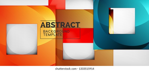 Background with color squares composition, modern geometric abstraction design for poster, cover, branding or banner. Vector
