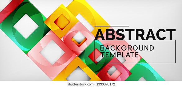Background with color squares composition, modern geometric abstraction design for poster, cover, branding or banner. Vector