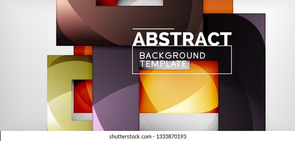 Background with color squares composition, modern geometric abstraction design for poster, cover, branding or banner. Vector