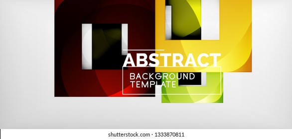 Background with color squares composition, modern geometric abstraction design for poster, cover, branding or banner. Vector