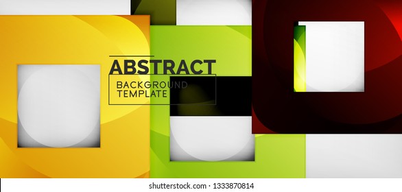 Fondo con composición de cuadrados de color, diseño de abstracción geométrica moderno para afiches, portada, marca o banner. Vector
