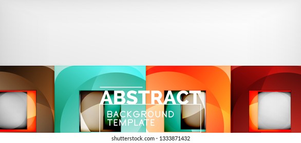 Background with color squares composition, modern geometric abstraction design for poster, cover, branding or banner. Vector