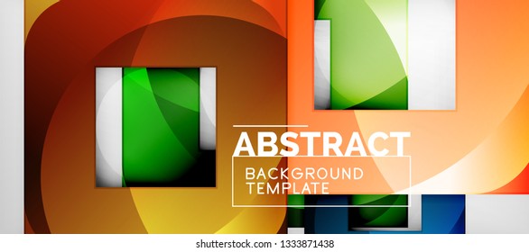 Background with color squares composition, modern geometric abstraction design for poster, cover, branding or banner. Vector