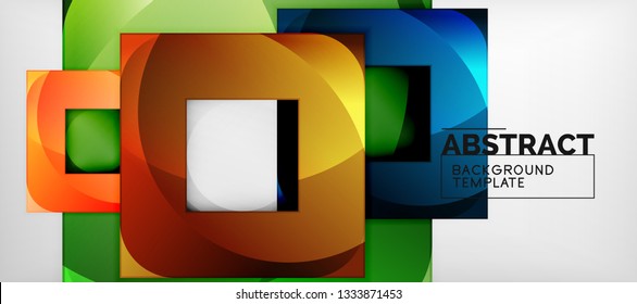 Fondo con composición de cuadrados de color, diseño de abstracción geométrica moderno para afiches, portada, marca o banner. Vector