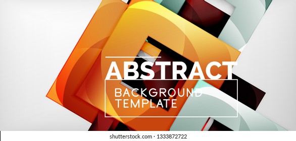 Fondo con composición de cuadrados de color, diseño de abstracción geométrica moderno para afiches, portada, marca o banner. Vector