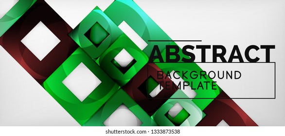 Background with color squares composition, modern geometric abstraction design for poster, cover, branding or banner. Vector