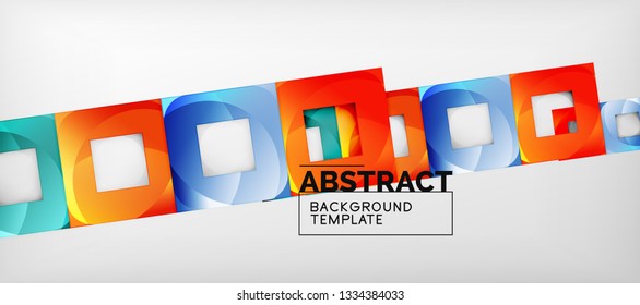 Fondo con composición de cuadrados de color, diseño de abstracción geométrica moderno para afiches, portada, marca o banner. Vector