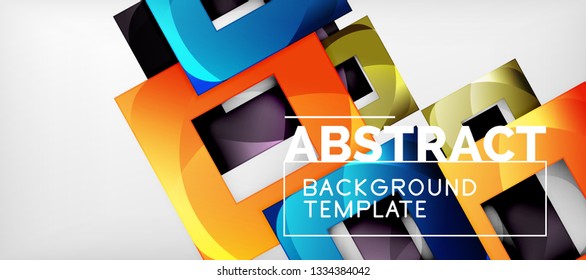 Background with color squares composition, modern geometric abstraction design for poster, cover, branding or banner. Vector