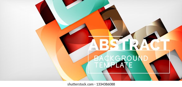 Background with color squares composition, modern geometric abstraction design for poster, cover, branding or banner. Vector
