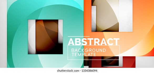Background with color squares composition, modern geometric abstraction design for poster, cover, branding or banner. Vector