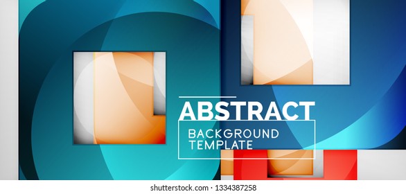 Fondo con composición de cuadrados de color, diseño de abstracción geométrica moderno para afiches, portada, marca o banner. Vector
