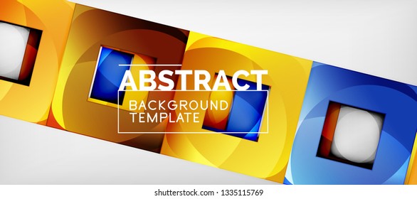 Fondo con composición de cuadrados de color, diseño de abstracción geométrica moderno para afiches, portada, marca o banner. Vector
