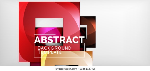 Fondo con composición de cuadrados de color, diseño de abstracción geométrica moderno para afiches, portada, marca o banner. Vector