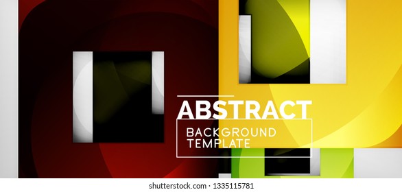 Background with color squares composition, modern geometric abstraction design for poster, cover, branding or banner. Vector