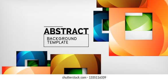 Background with color squares composition, modern geometric abstraction design for poster, cover, branding or banner. Vector