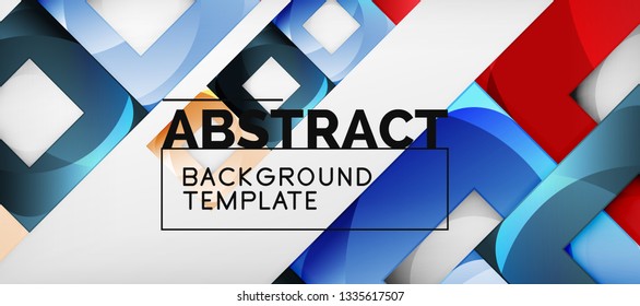 Background with color squares composition, modern geometric abstraction design for poster, cover, branding or banner. Vector