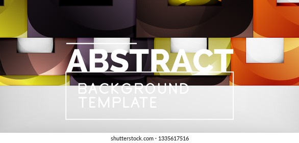 Background with color squares composition, modern geometric abstraction design for poster, cover, branding or banner. Vector