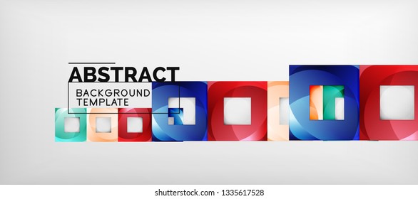 Background with color squares composition, modern geometric abstraction design for poster, cover, branding or banner. Vector