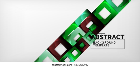 Background with color squares composition, modern geometric abstraction design for poster, cover, branding or banner. Vector