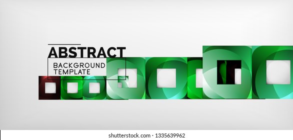 Fondo con composición de cuadrados de color, diseño de abstracción geométrica moderno para afiches, portada, marca o banner. Vector