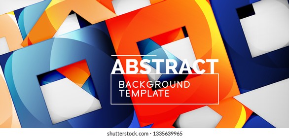 Fondo con composición de cuadrados de color, diseño de abstracción geométrica moderno para afiches, portada, marca o banner. Vector