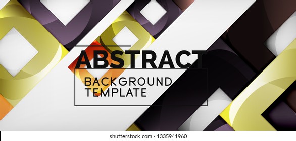 Background with color squares composition, modern geometric abstraction design for poster, cover, branding or banner. Vector