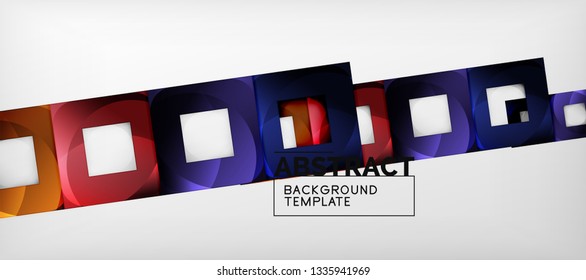 Background with color squares composition, modern geometric abstraction design for poster, cover, branding or banner. Vector