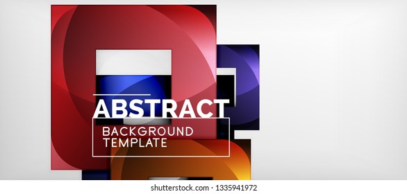 Background with color squares composition, modern geometric abstraction design for poster, cover, branding or banner. Vector