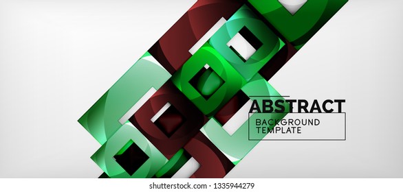 Background with color squares composition, modern geometric abstraction design for poster, cover, branding or banner. Vector