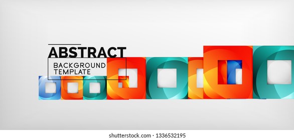 Background with color squares composition, modern geometric abstraction design for poster, cover, branding or banner. Vector