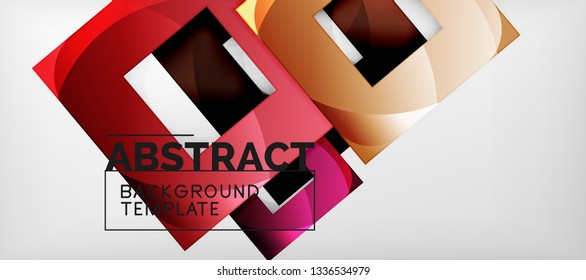 Background with color squares composition, modern geometric abstraction design for poster, cover, branding or banner. Vector
