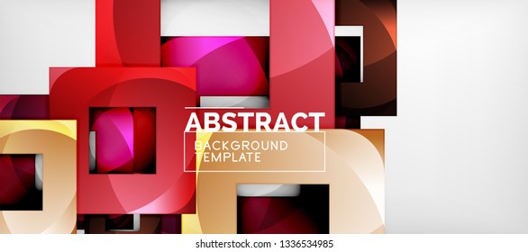 Fondo con composición de cuadrados de color, diseño de abstracción geométrica moderno para afiches, portada, marca o banner. Vector