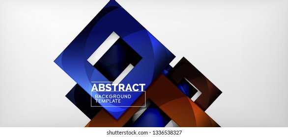 Fondo con composición de cuadrados de color, diseño de abstracción geométrica moderno para afiches, portada, marca o banner. Vector