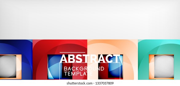 Background with color squares composition, modern geometric abstraction design for poster, cover, branding or banner. Vector