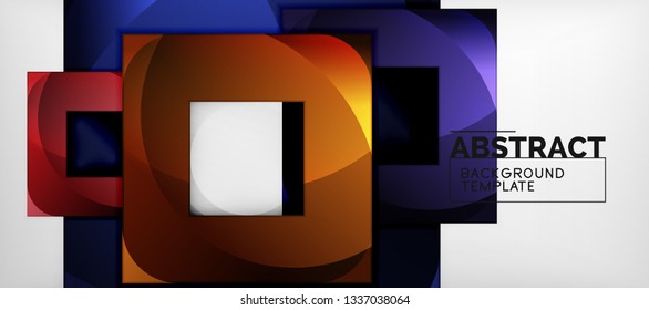 Background with color squares composition, modern geometric abstraction design for poster, cover, branding or banner. Vector
