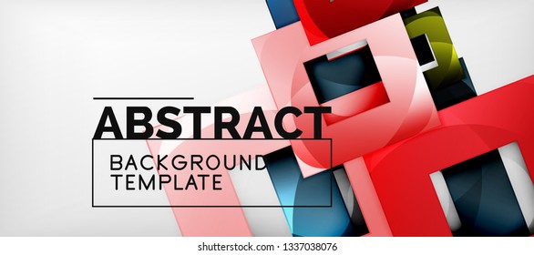 Background with color squares composition, modern geometric abstraction design for poster, cover, branding or banner. Vector