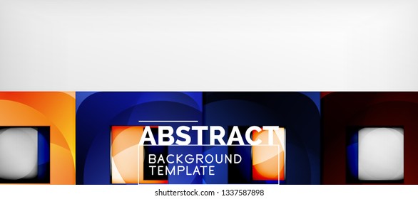 Background with color squares composition, modern geometric abstraction design for poster, cover, branding or banner. Vector