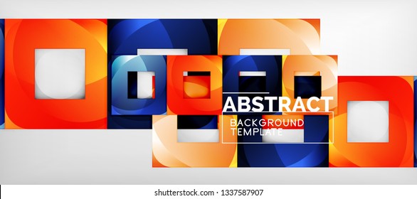 Background with color squares composition, modern geometric abstraction design for poster, cover, branding or banner. Vector