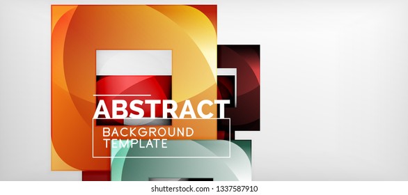 Fondo con composición de cuadrados de color, diseño de abstracción geométrica moderno para afiches, portada, marca o banner. Vector