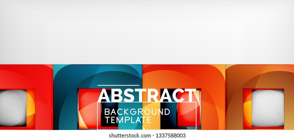 Background with color squares composition, modern geometric abstraction design for poster, cover, branding or banner. Vector