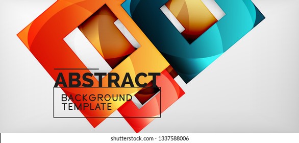 Fondo con composición de cuadrados de color, diseño de abstracción geométrica moderno para afiches, portada, marca o banner. Vector