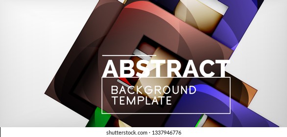 Hintergrund mit Farbquadratkomposition, modernem geometrischem Abstraktionsdesign für Poster, Deckel, Branding oder Banner. Vektorgrafik