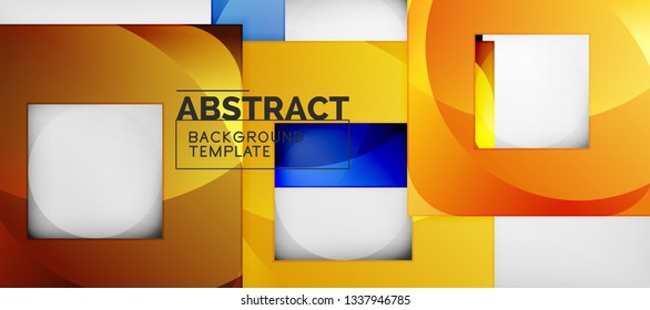 Background with color squares composition, modern geometric abstraction design for poster, cover, branding or banner. Vector